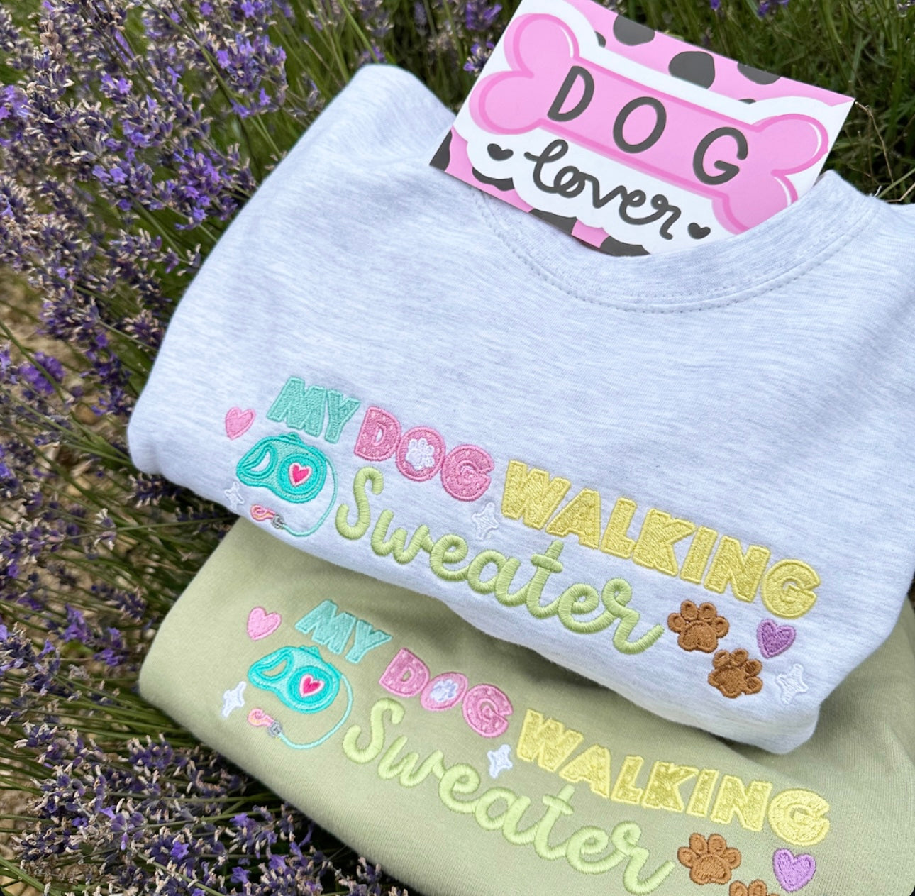 Embroidered My Dog Walking Sweater NEW Edition