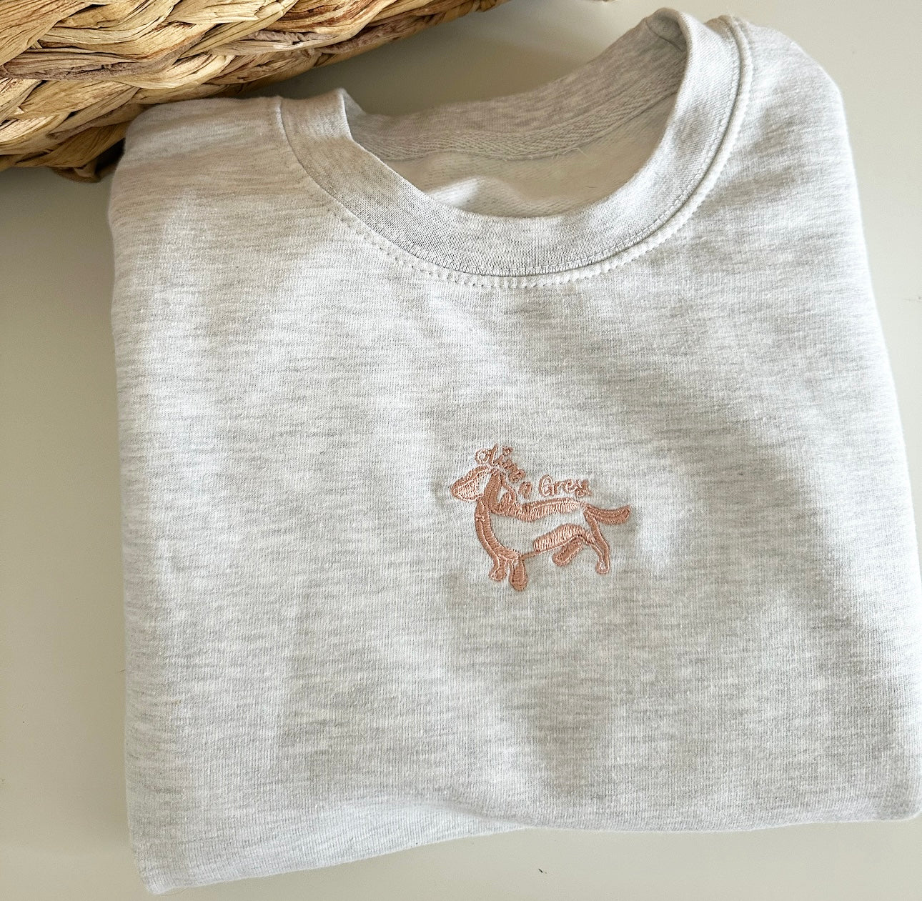 Embroidered Olive n Grey Sweatshirt