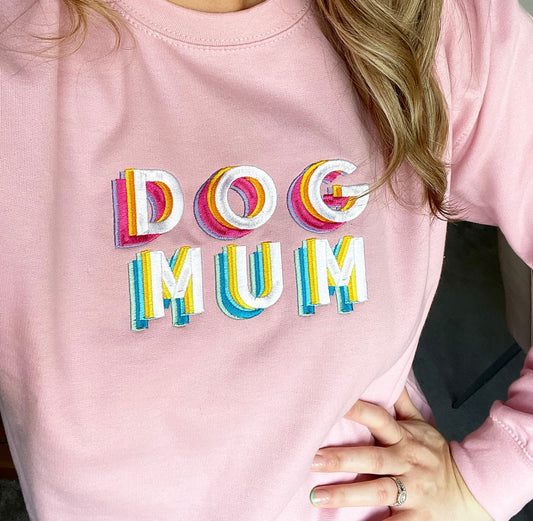 Embroidered Dog Mum Centre Sweatshirt