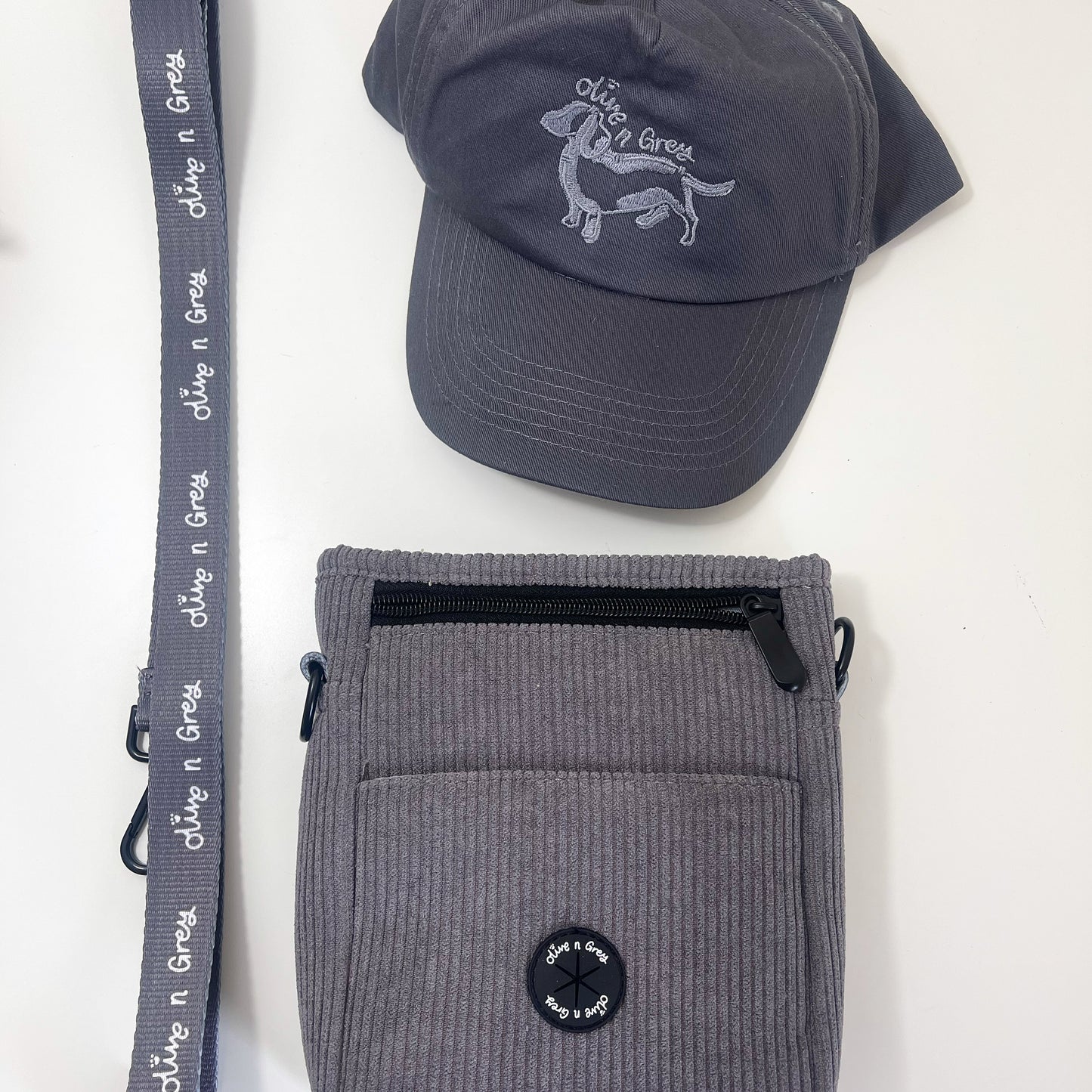 Olive n Grey Dog Walking Bag
