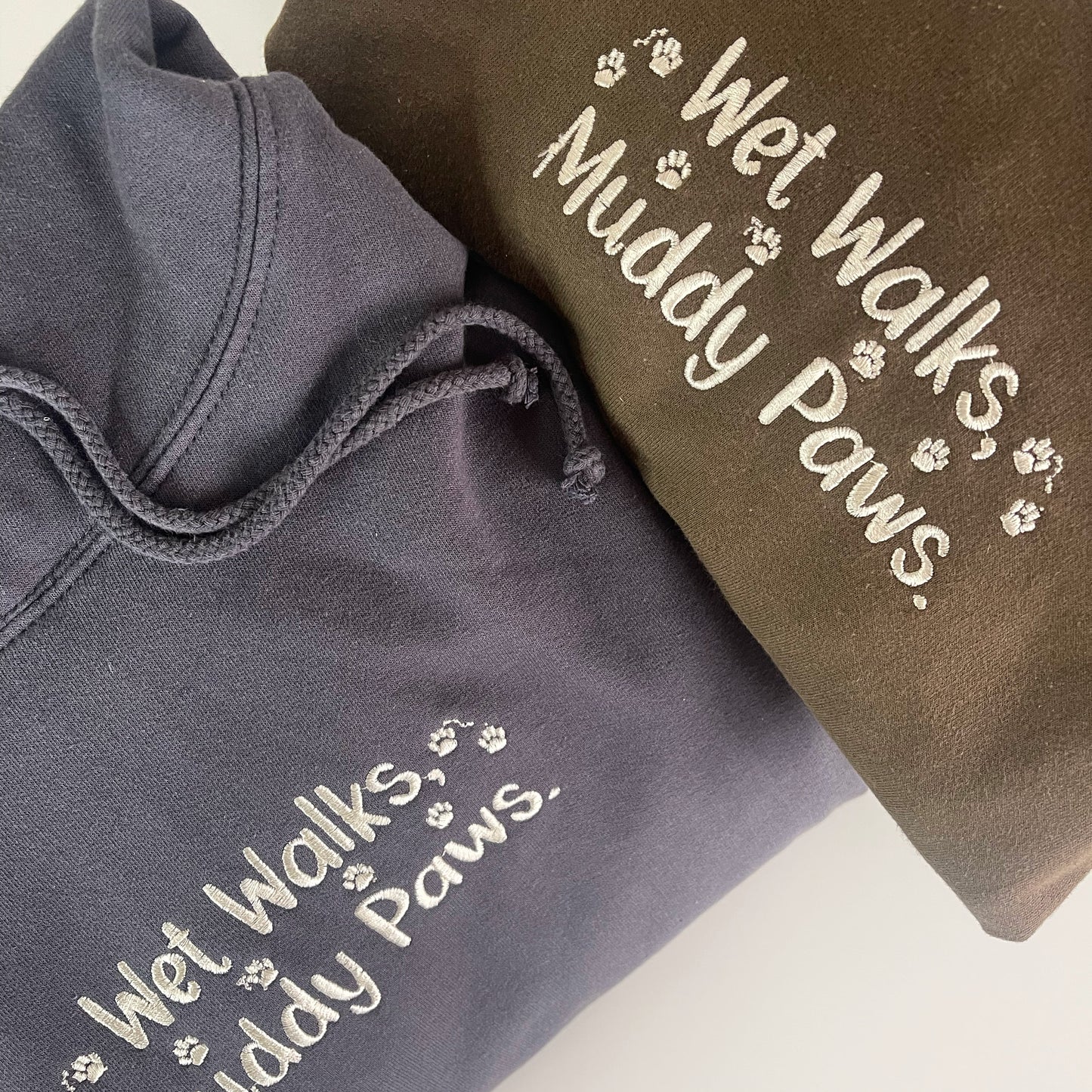 Embroidered Wet Walks Muddy Paws Hoodie