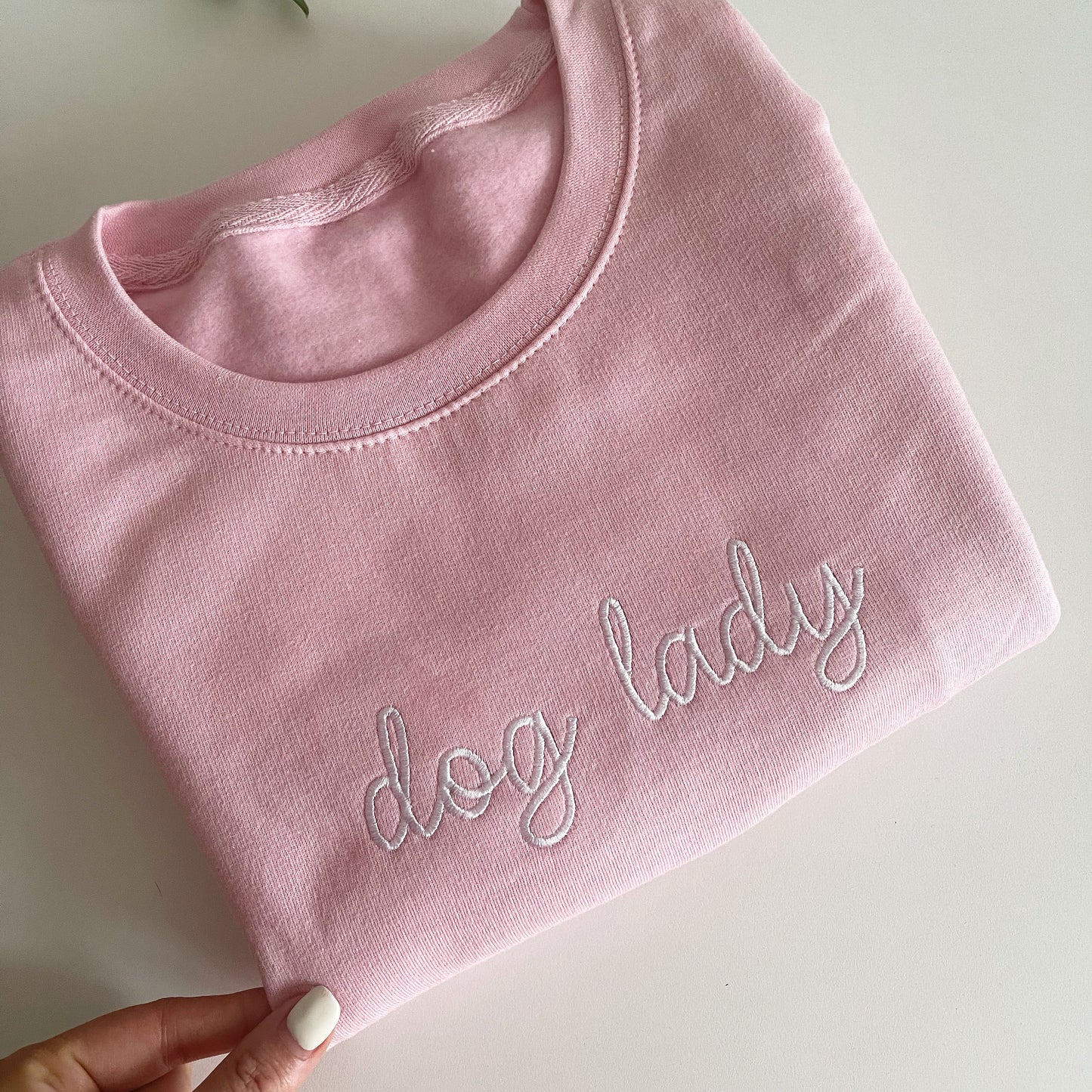 Embroidered Dog Lady Sweatshirt