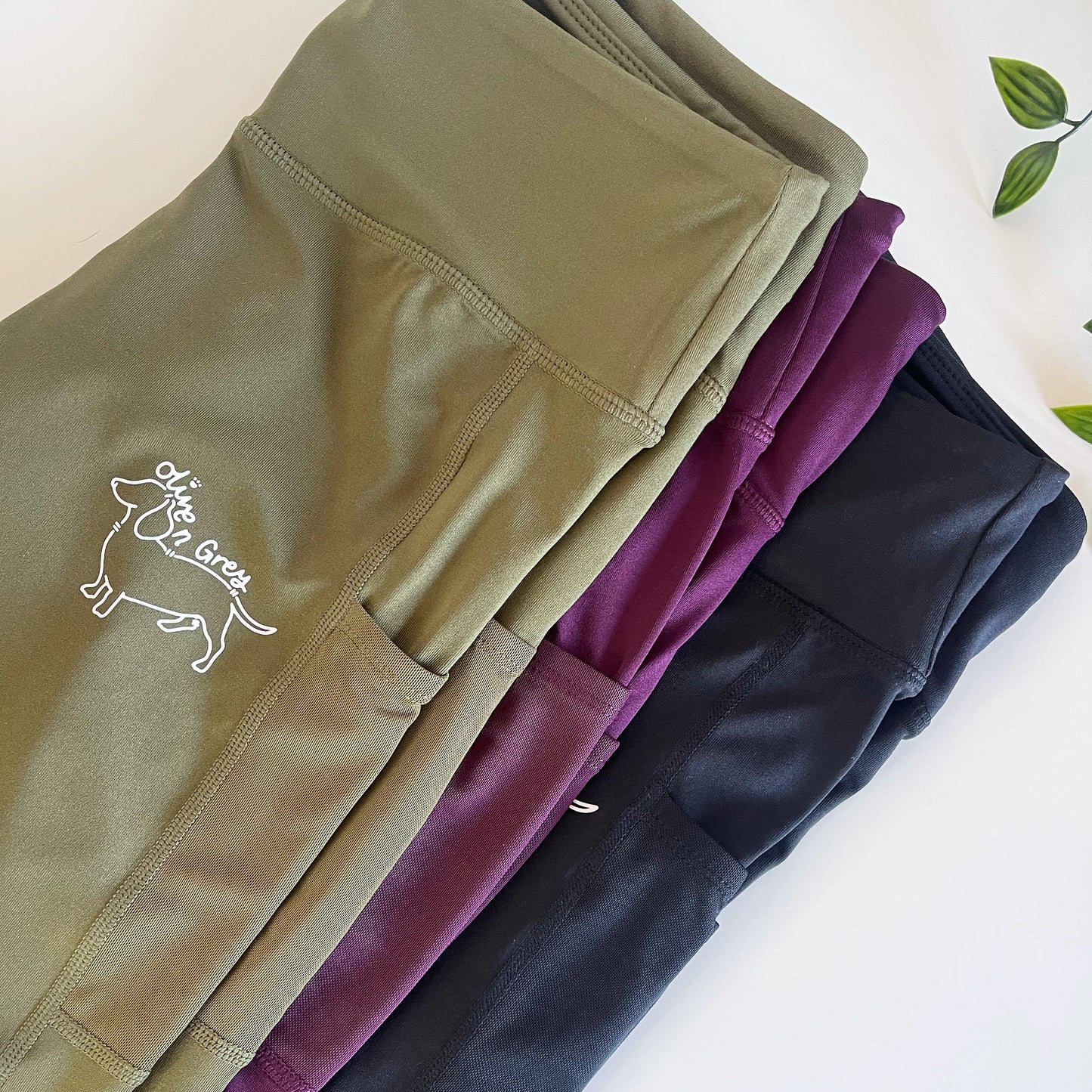 Olive n Grey Performance Leggings