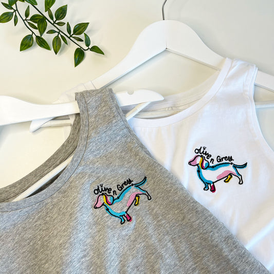 Embroidered Olive n Grey Vest