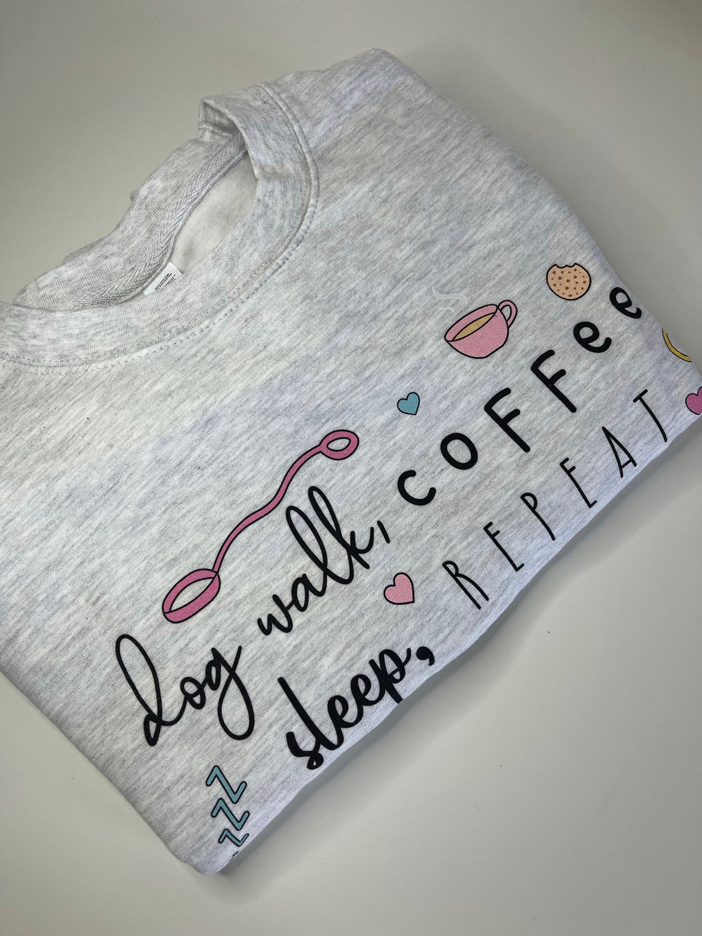 Dog Walk, Coffee Sweatshirt, Medium - Ash Grey
