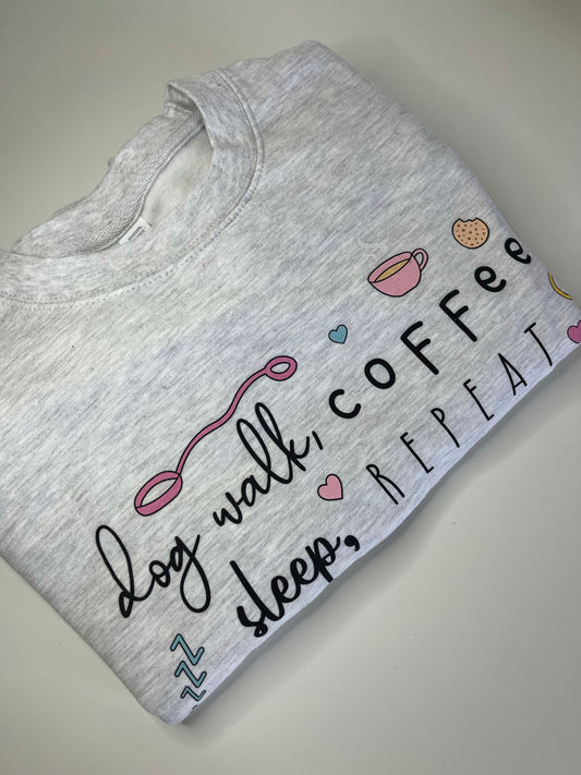 Dog Walk, Coffee Sweatshirt, Medium - Ash Grey