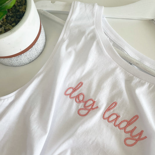 Dog Lady Embroidered Vest