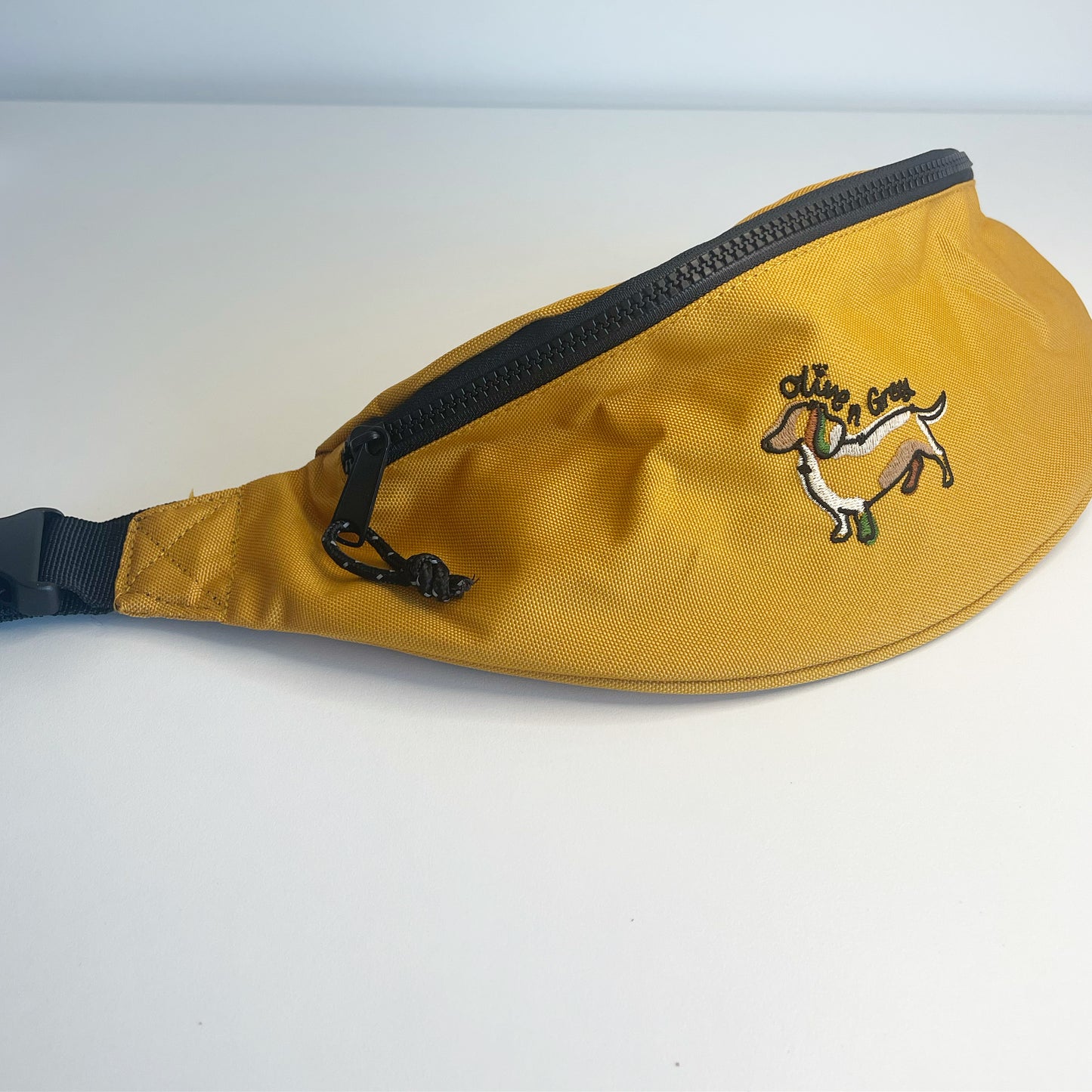 Olive n Grey Embroidered Walkies Bumbag