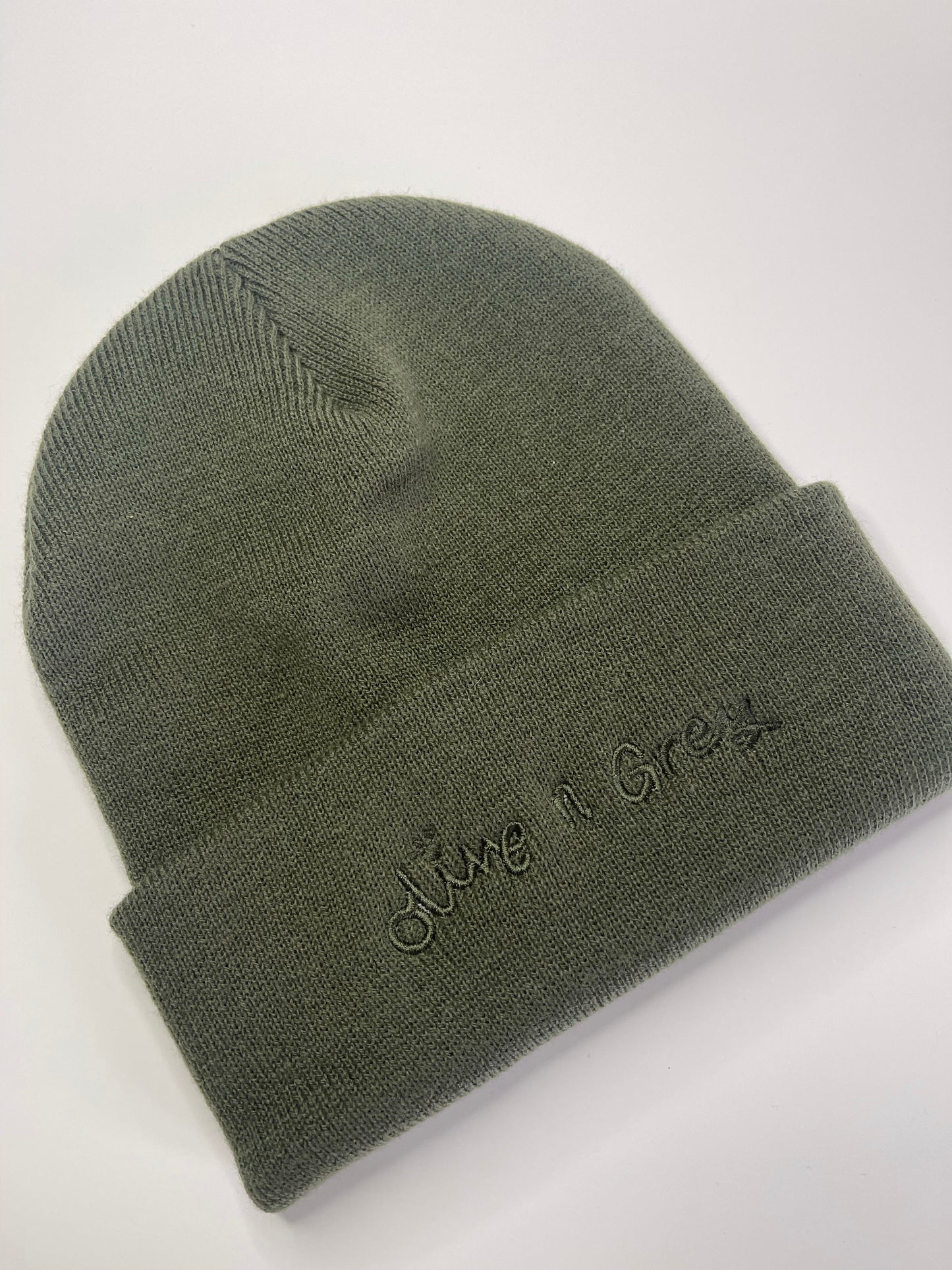 Olive n Grey Khaki Beanie