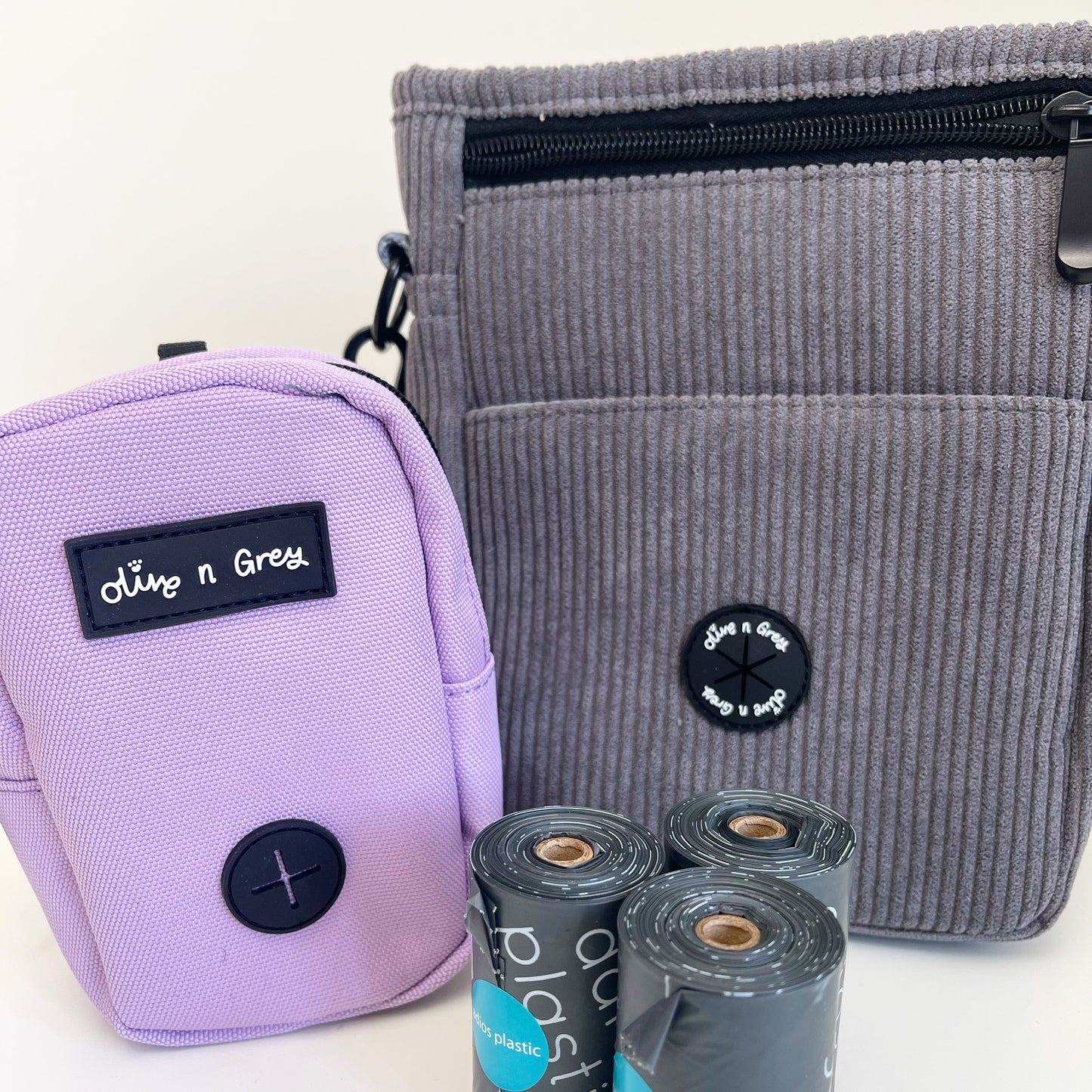 Olive n Grey Dog Walking Bag