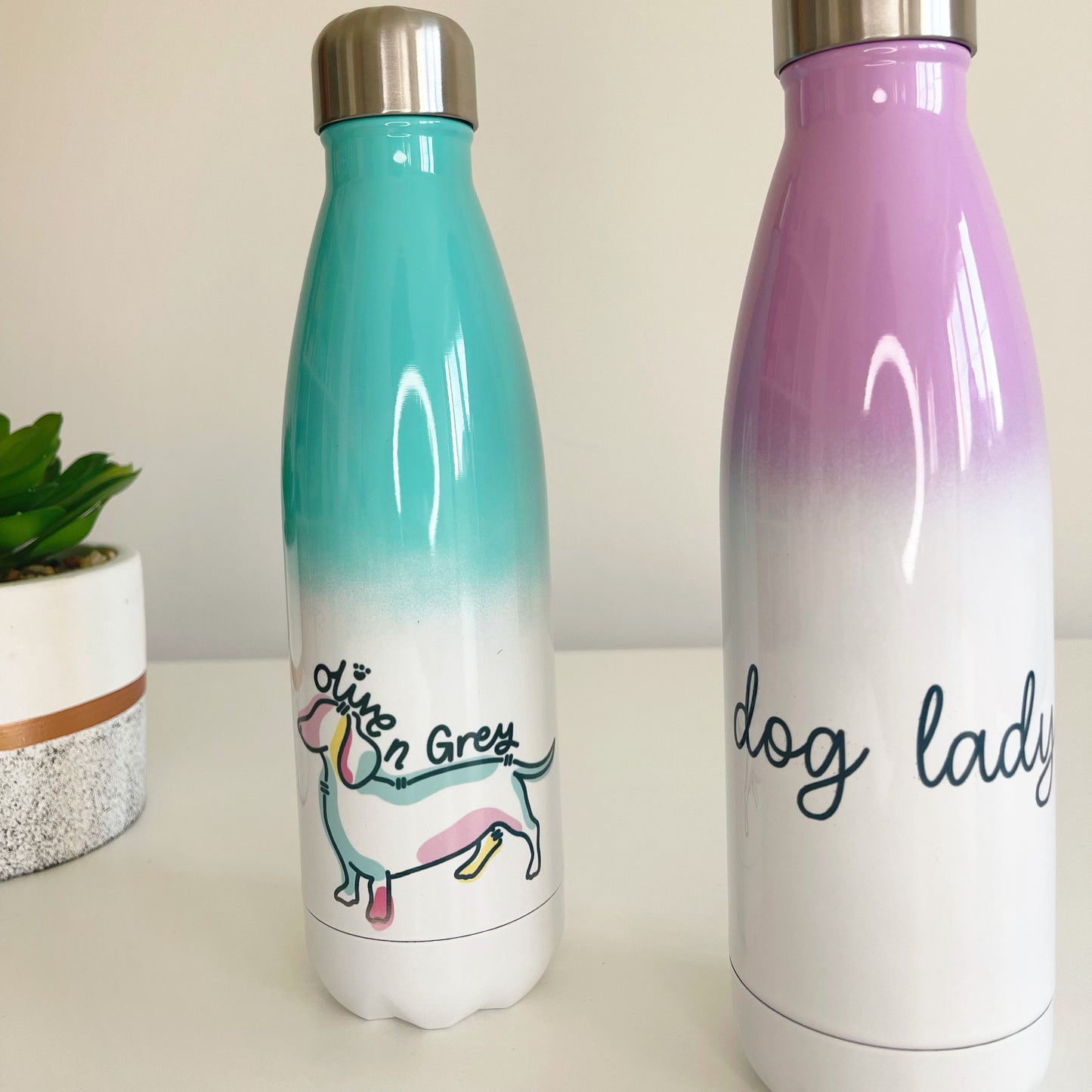 Olive n Grey Bottle, Baby Blue