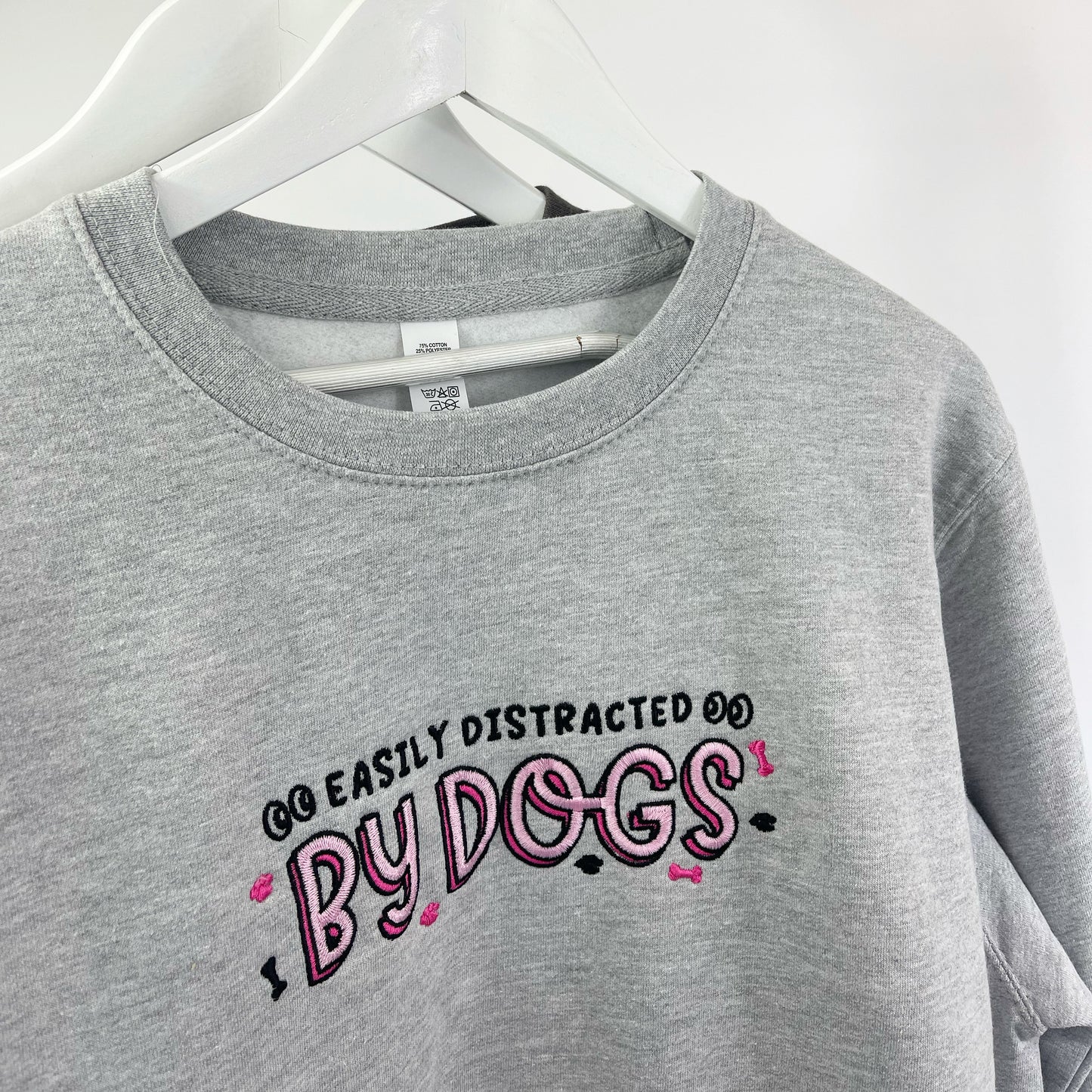 Embroidered Easily Distracted by Dogs Sweatshirt