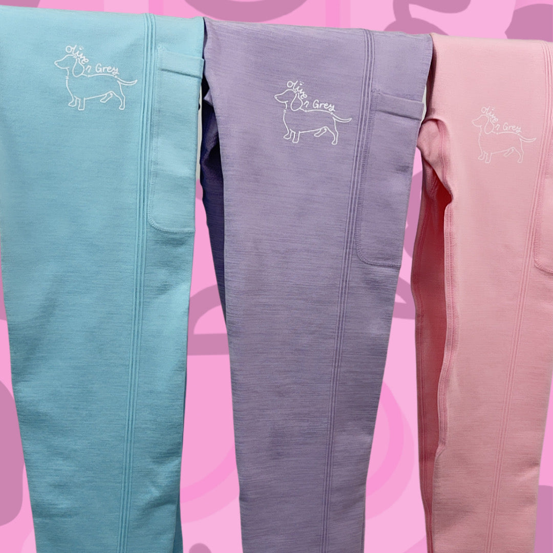 Olive n Grey Seamless Pastel Leggings