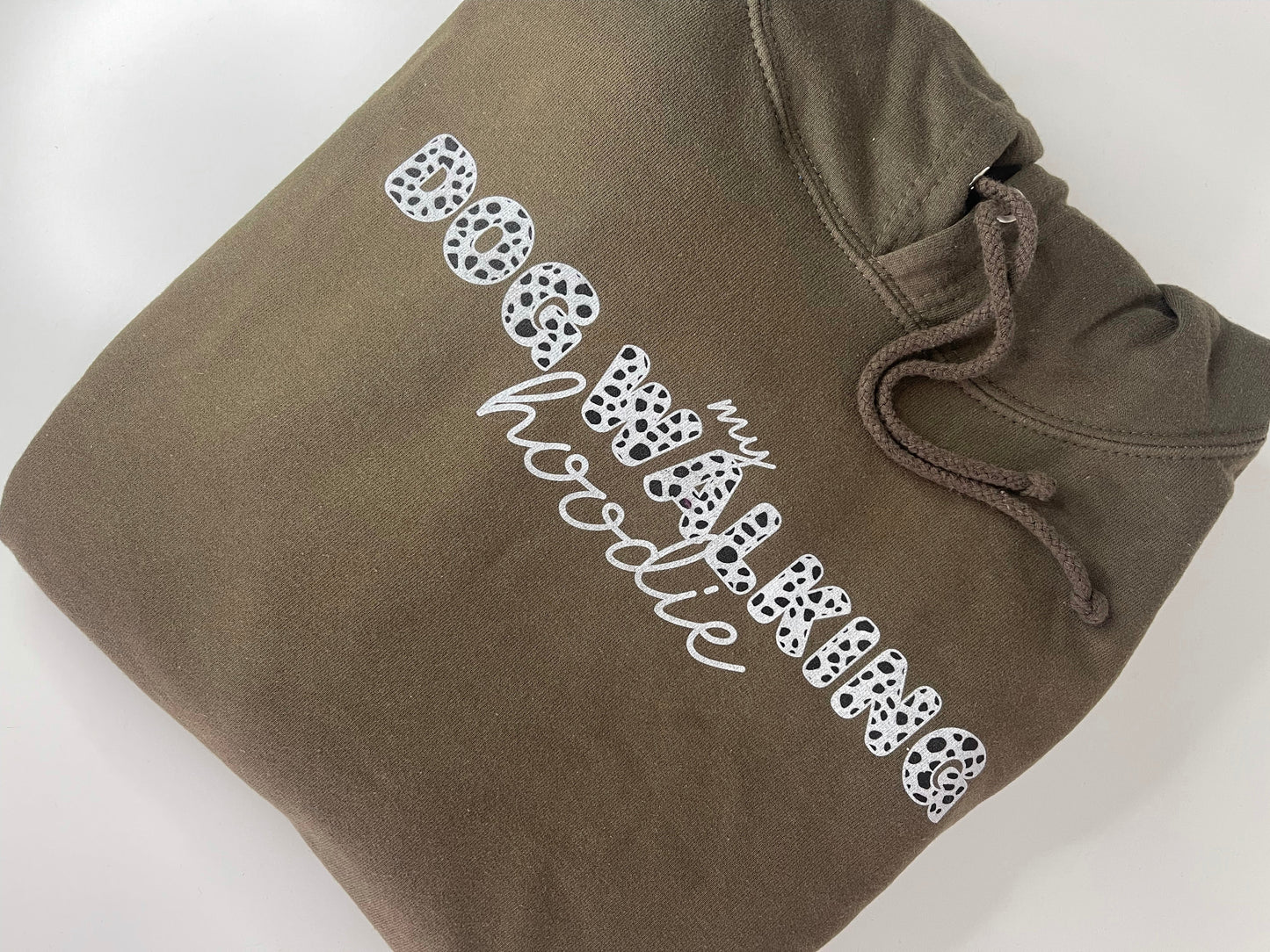 My Dog Walking Hoodie Dalmatian, Khaki - Medium