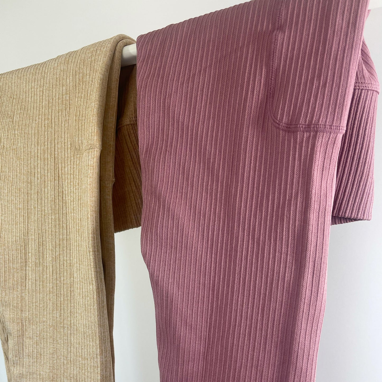 Olive n Grey Ribbed Leggings