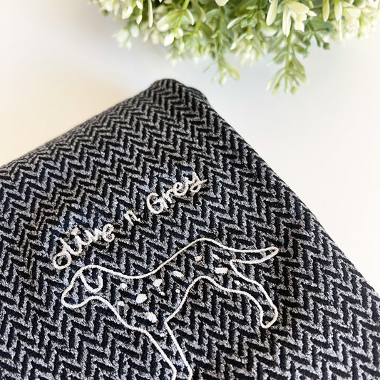 Embroidered Olive n Grey Dalmatian Knitted Leggings