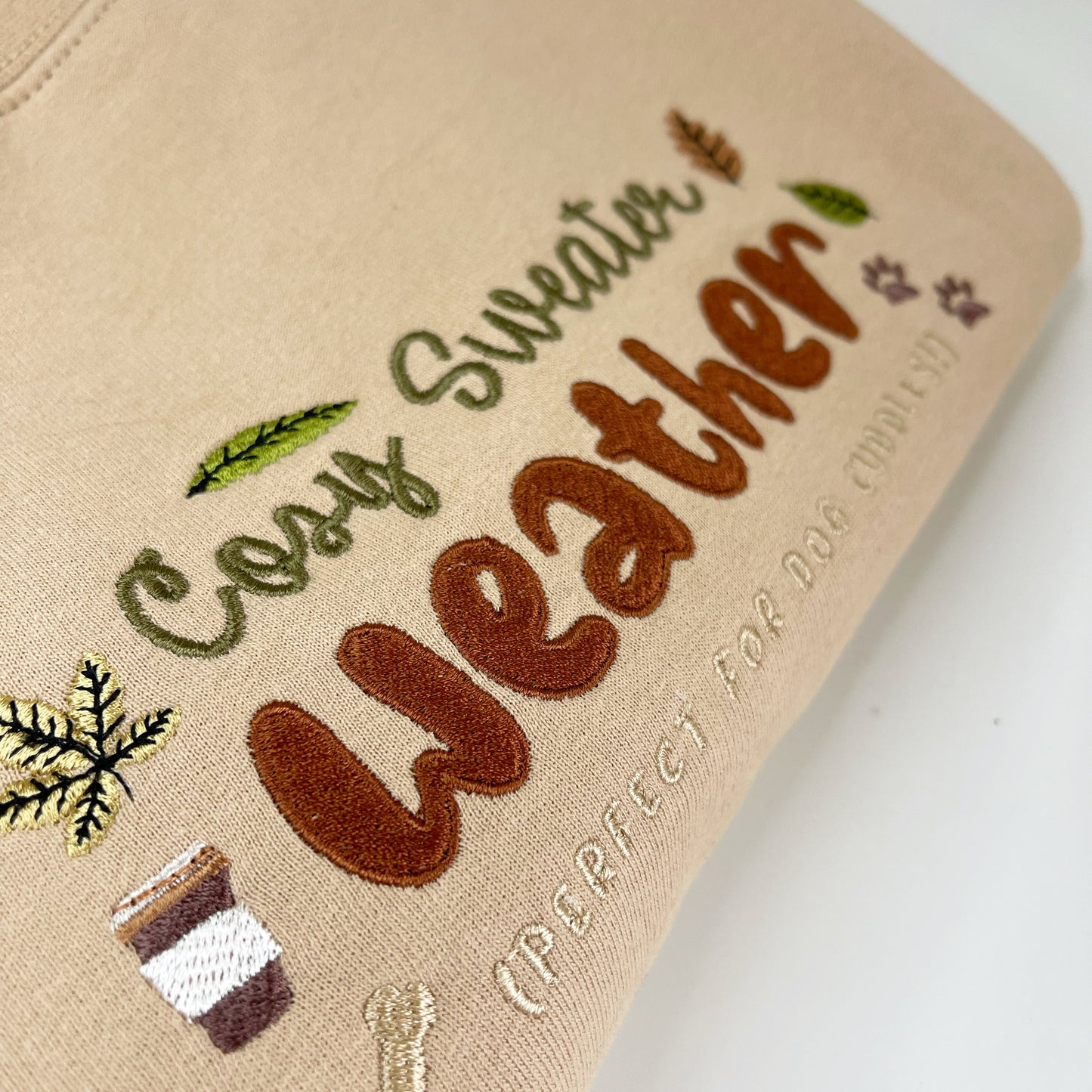 Embroidered Cosy Sweater Weather Sweatshirt