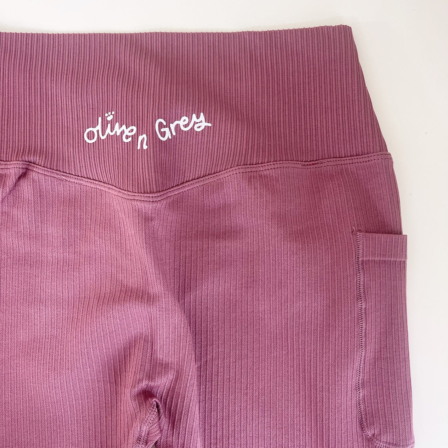 Olive n Grey Ribbed Leggings