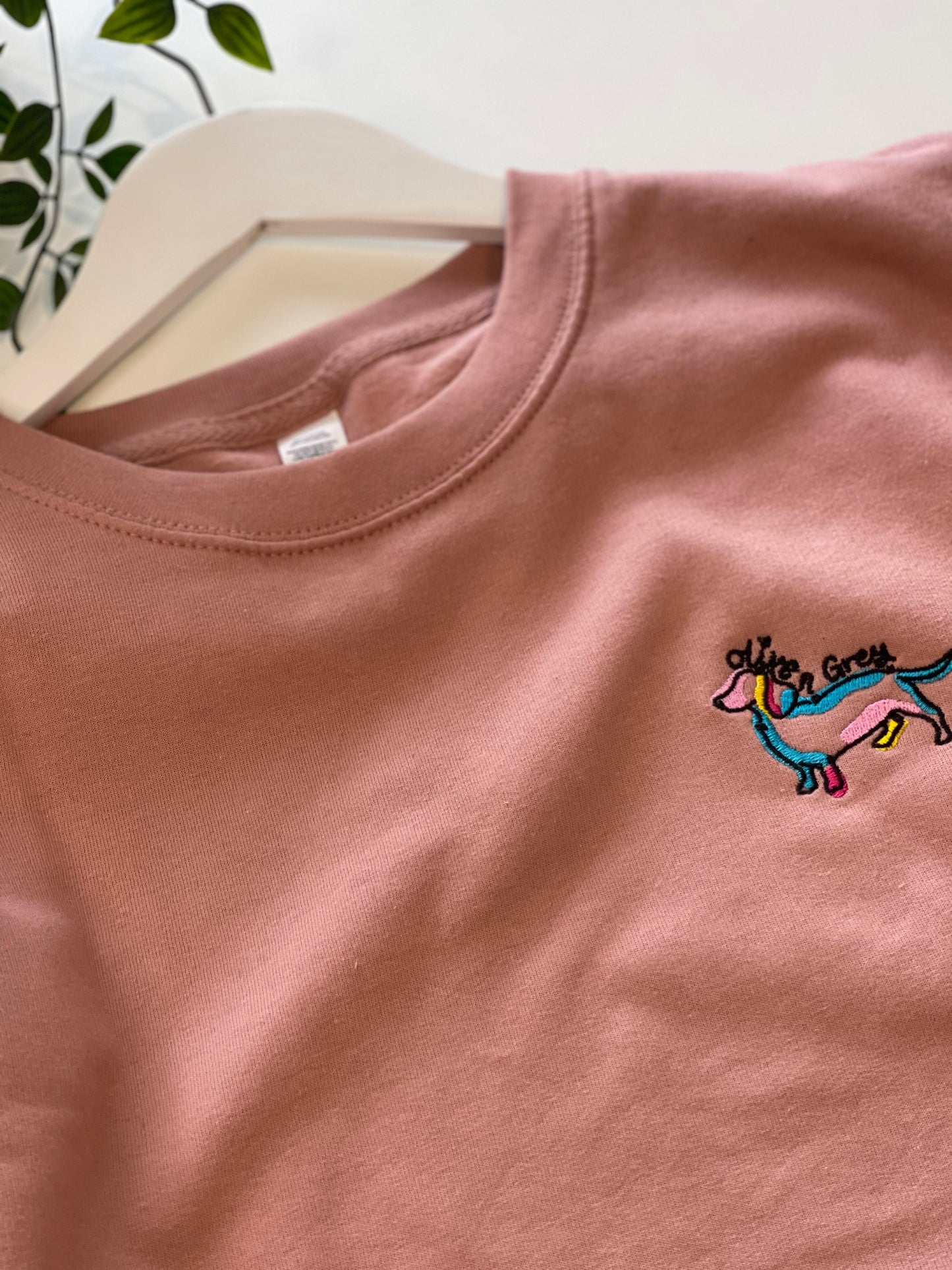 Embroidered Olive n Grey Sweatshirt