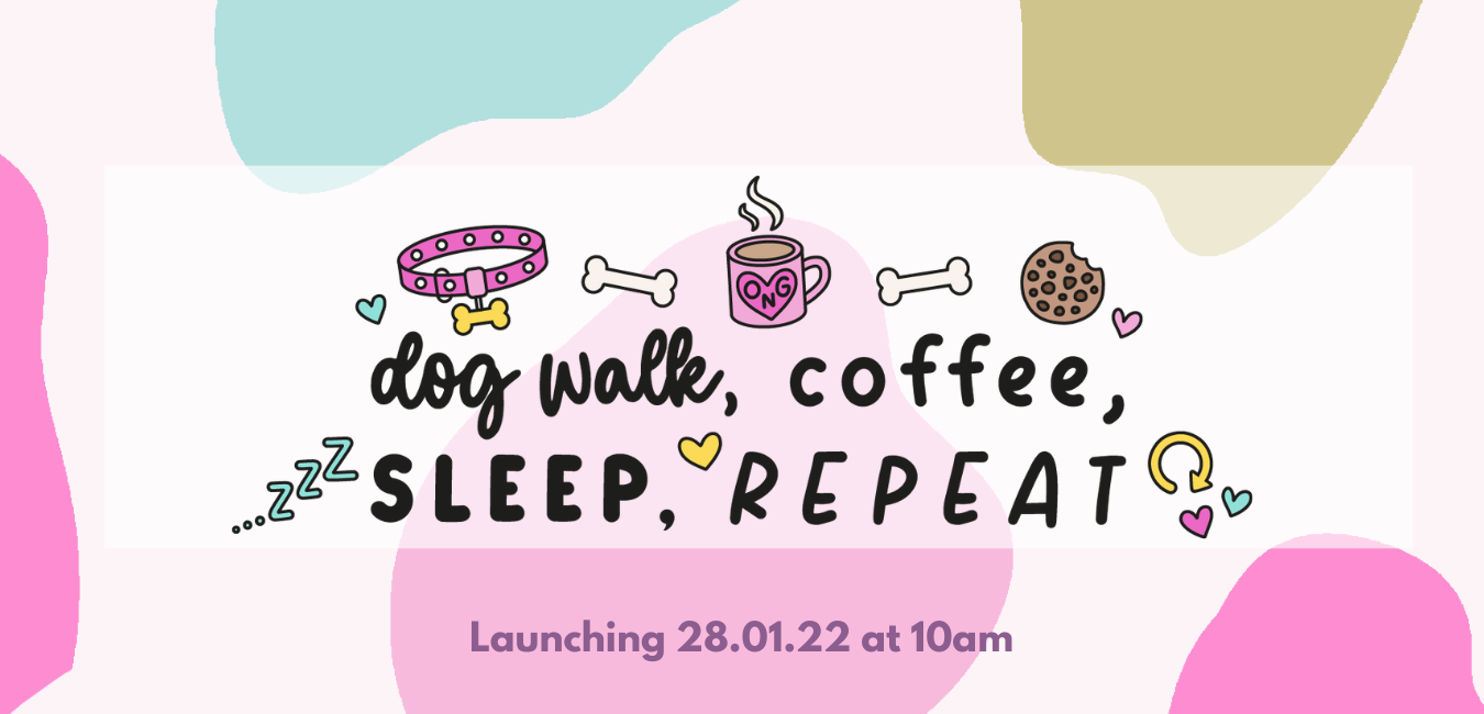 Embroidered Dog Walk Coffee Sweatshirt