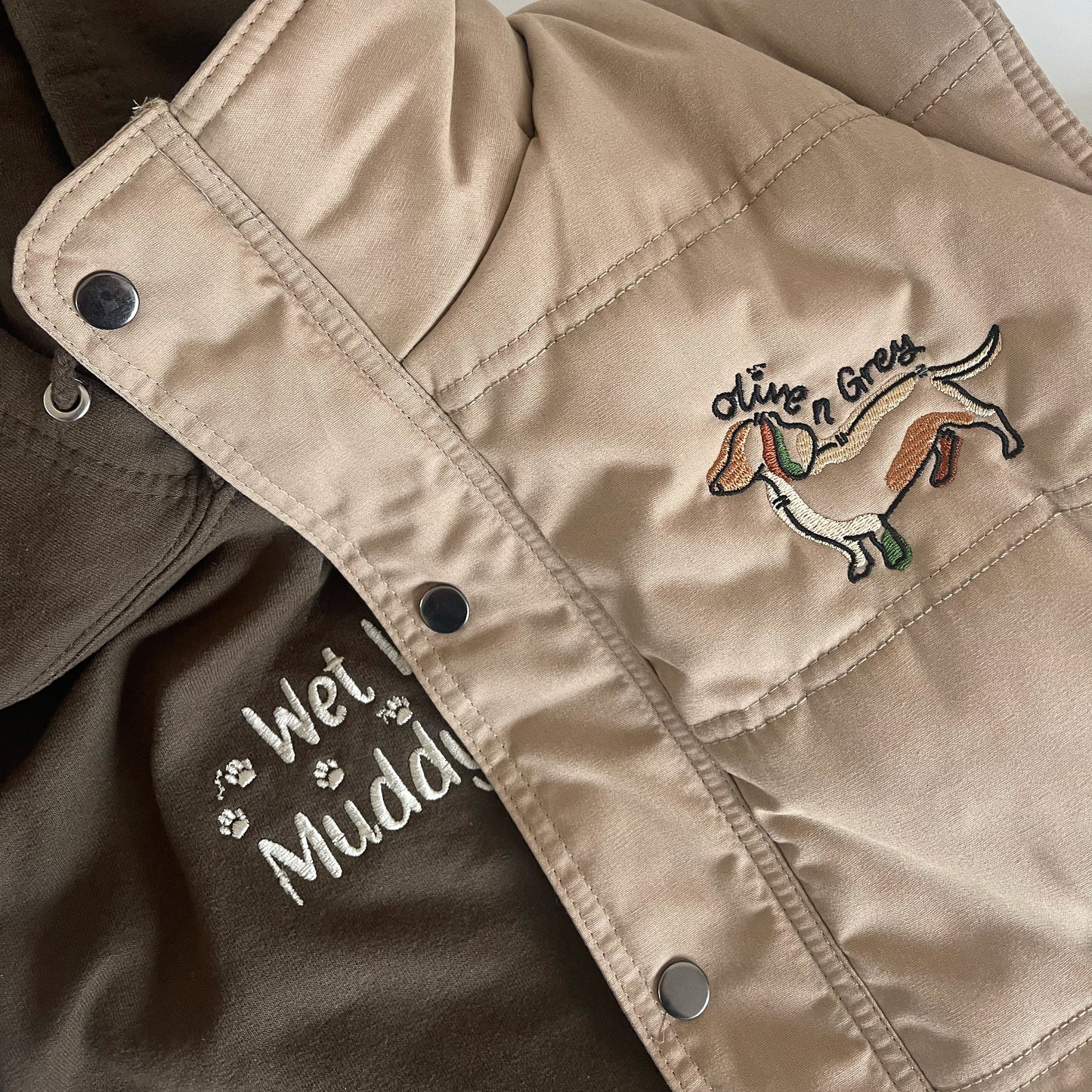 Embroidered Wet Walks Muddy Paws Hoodie