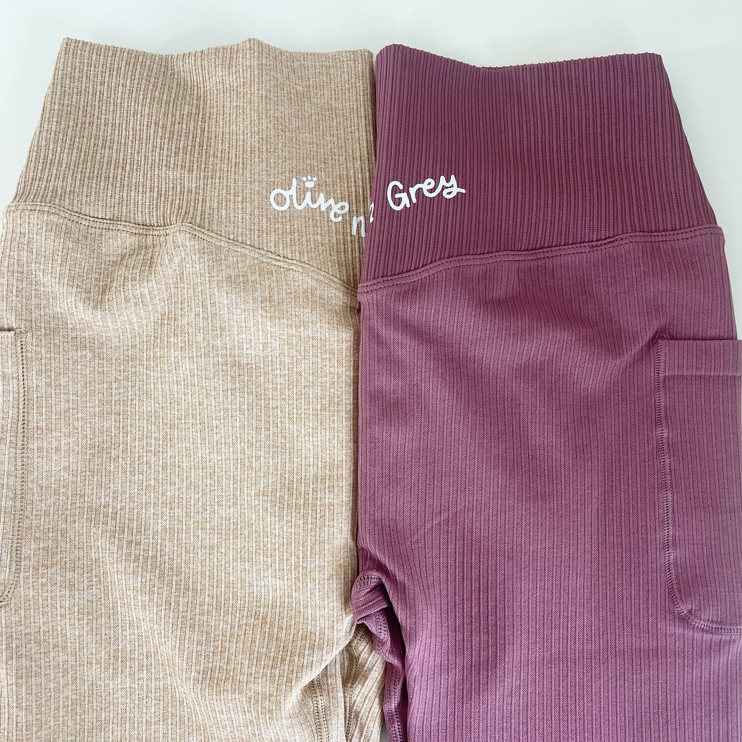 Olive n Grey Ribbed Cycling Shorts