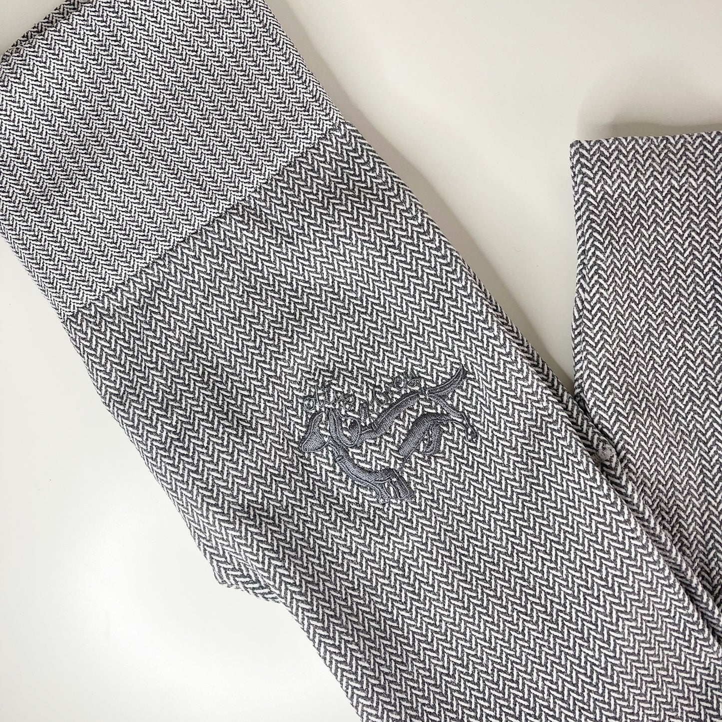 Embroidered Knitted Olive n Grey Performance Leggings