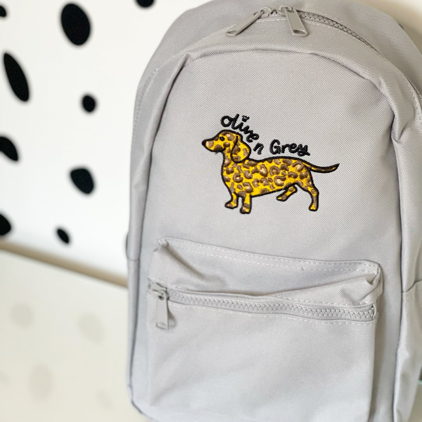Olive n Grey Leopard Mini Backpack