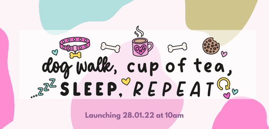 Embroidered Dog Walk Cup of Tea Sweatshirt