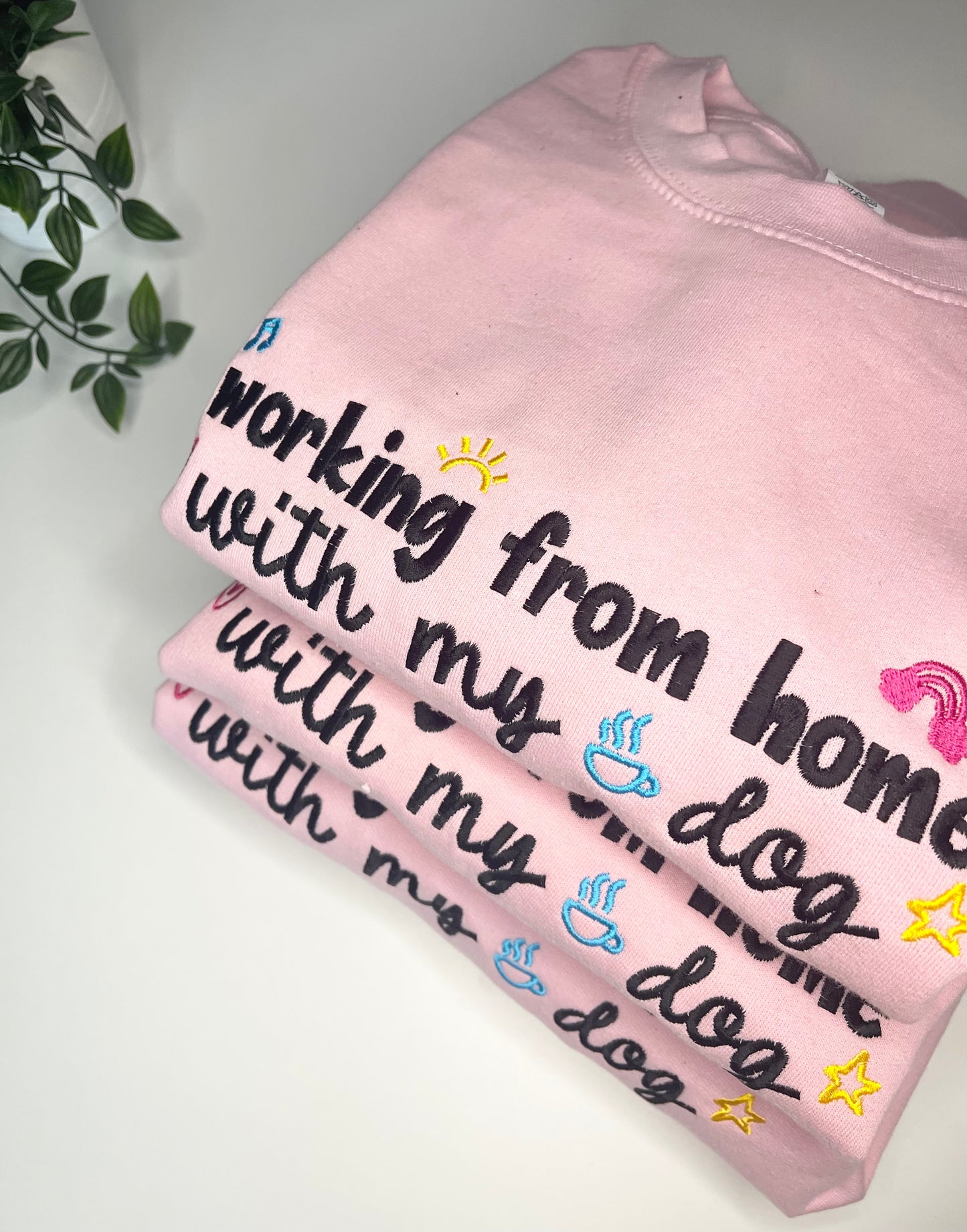 Embroidered Working From Home With My Dog Sweatshirt