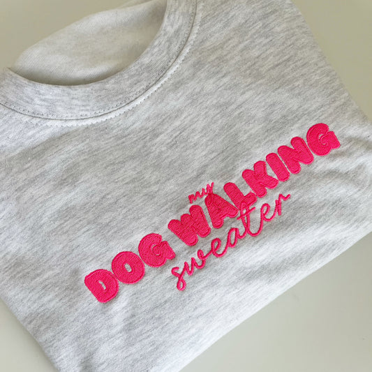 Embroidered My Dog Walking Sweater: Summer Edition