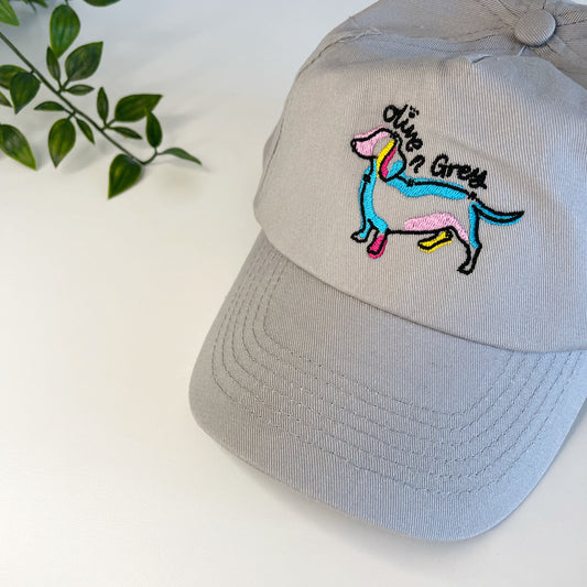 Embroidered Olive n Grey Cap