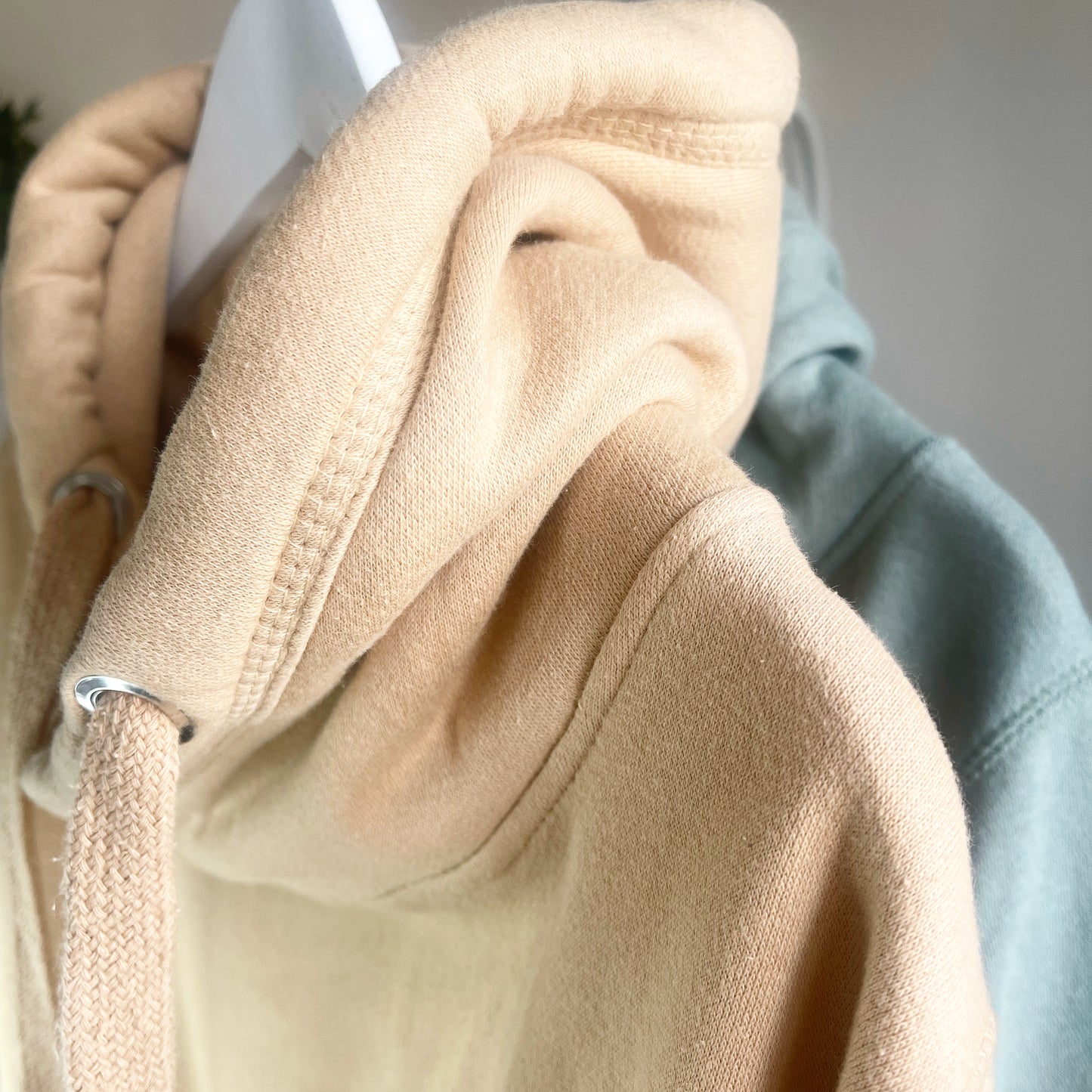Embroidered Olive n Grey Cream Doggie Cross Neck Hoodie