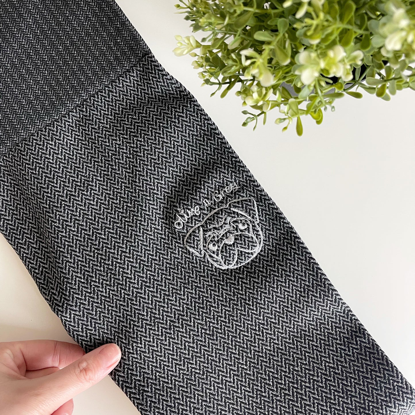 Olive n Grey Pug Knitted Leggings