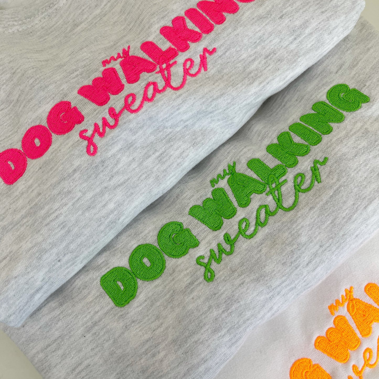 Embroidered My Dog Walking Sweater: Summer Edition