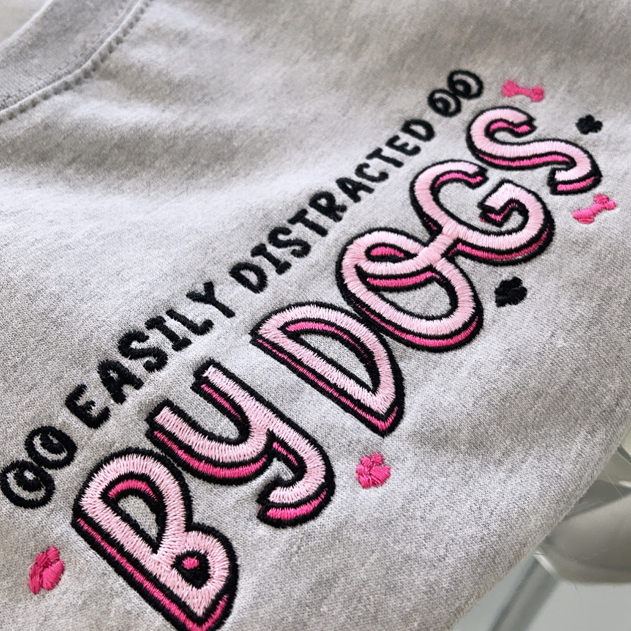 Embroidered Easily Distracted by Dogs Sweatshirt