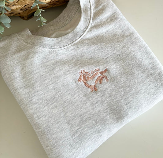 Embroidered Olive n Grey Sweatshirt