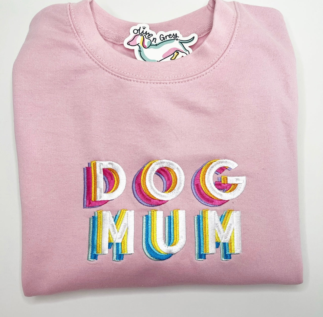 Embroidered Dog Mum Centre Sweatshirt