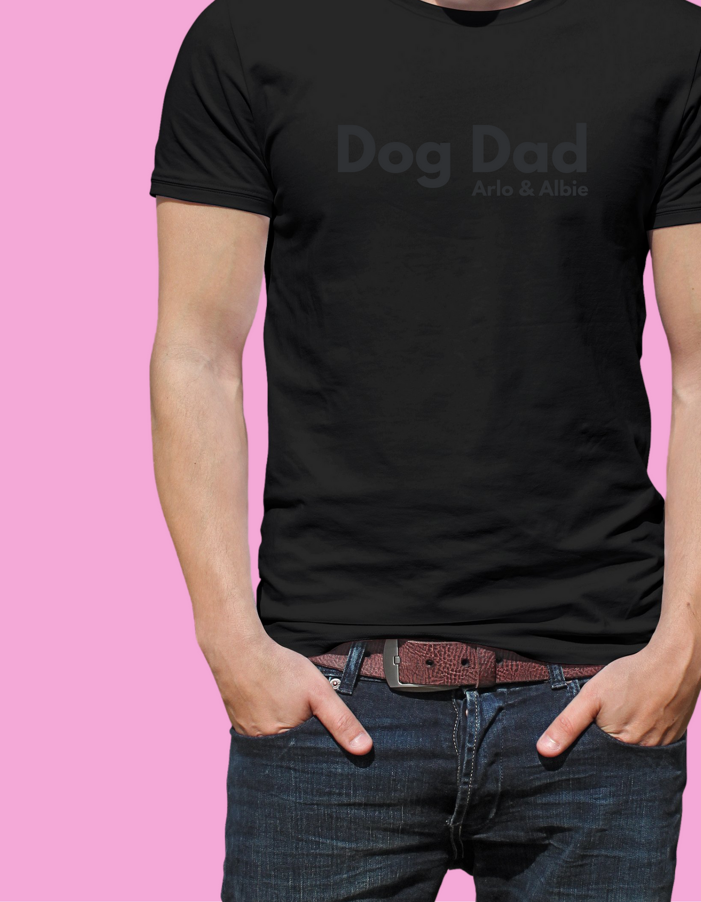 Embroidered Personalised Dog Dad T-Shirt