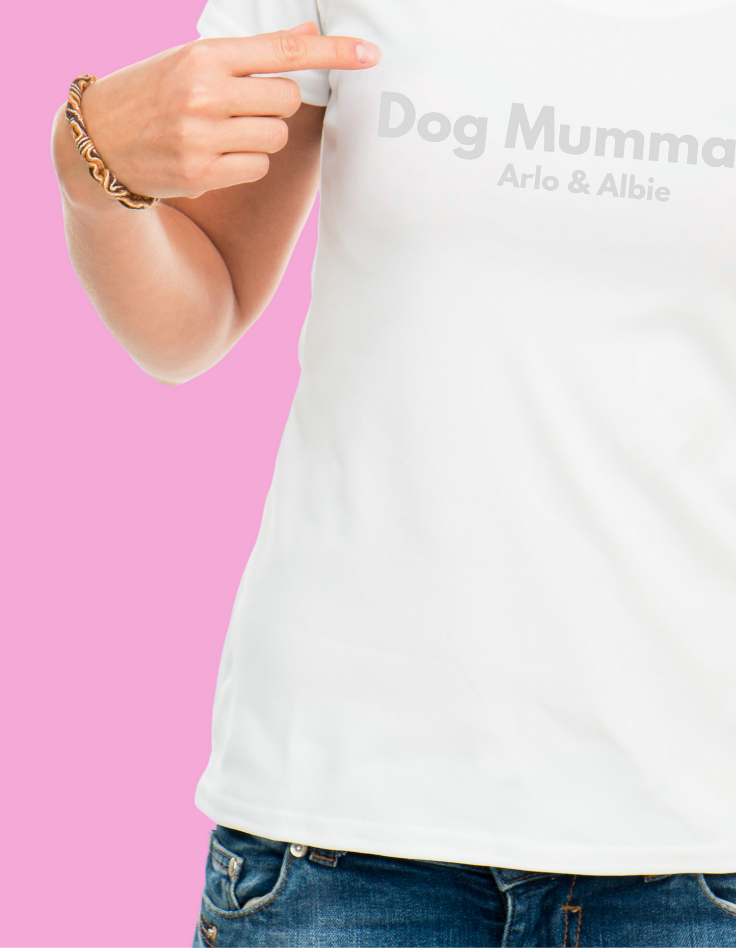 Embroidered Personalised Dog Momma T-Shirt