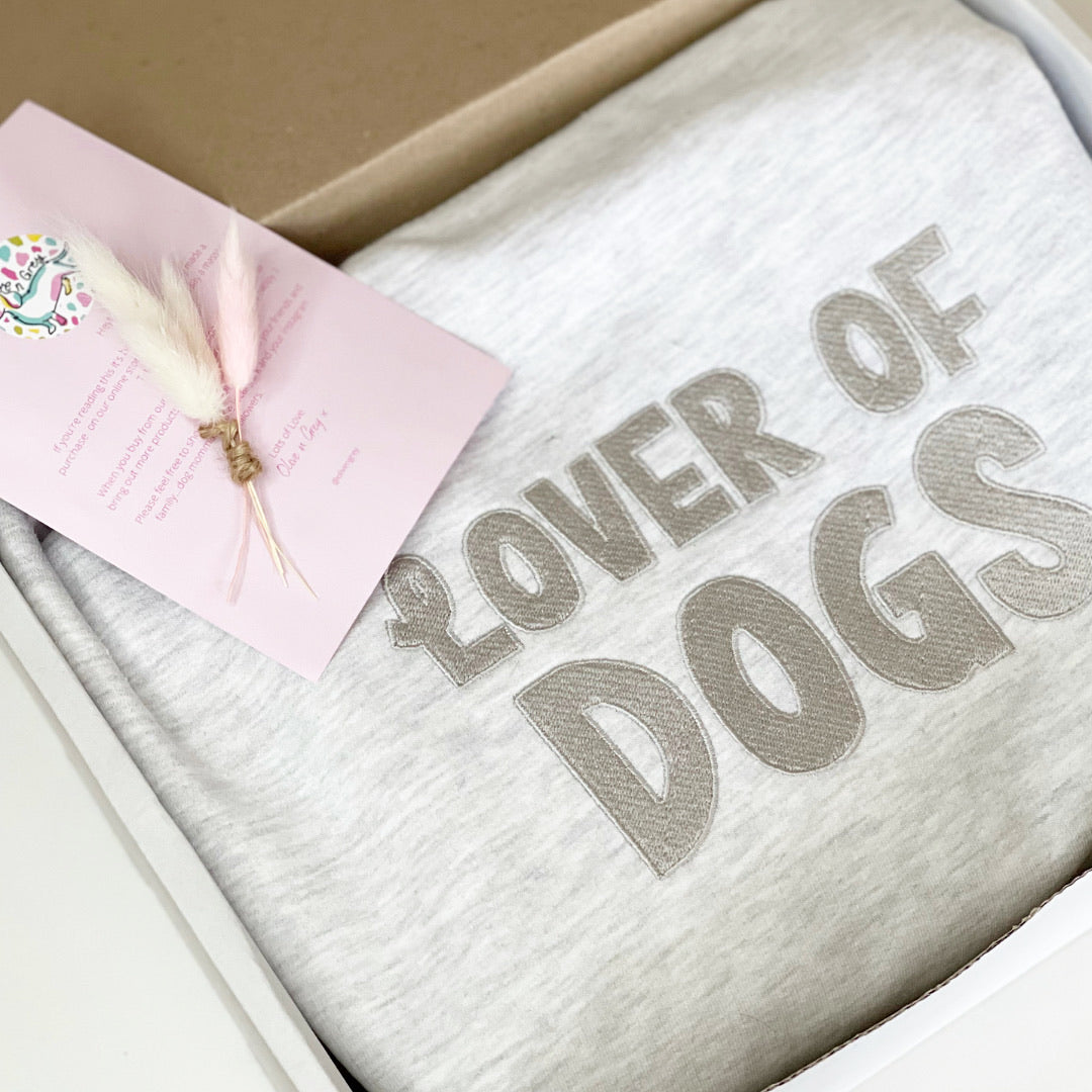 Embroidered Lover of Dogs Sweatshirt