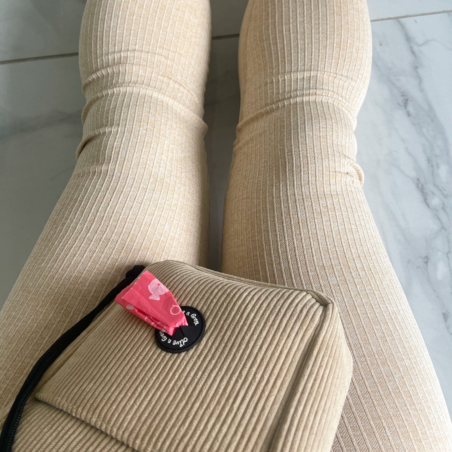 Olive n Grey Ribbed Leggings