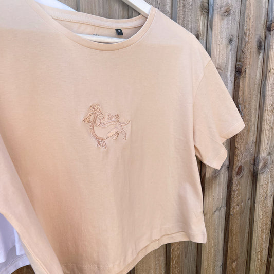Olive n Grey Cropped T-Shirt