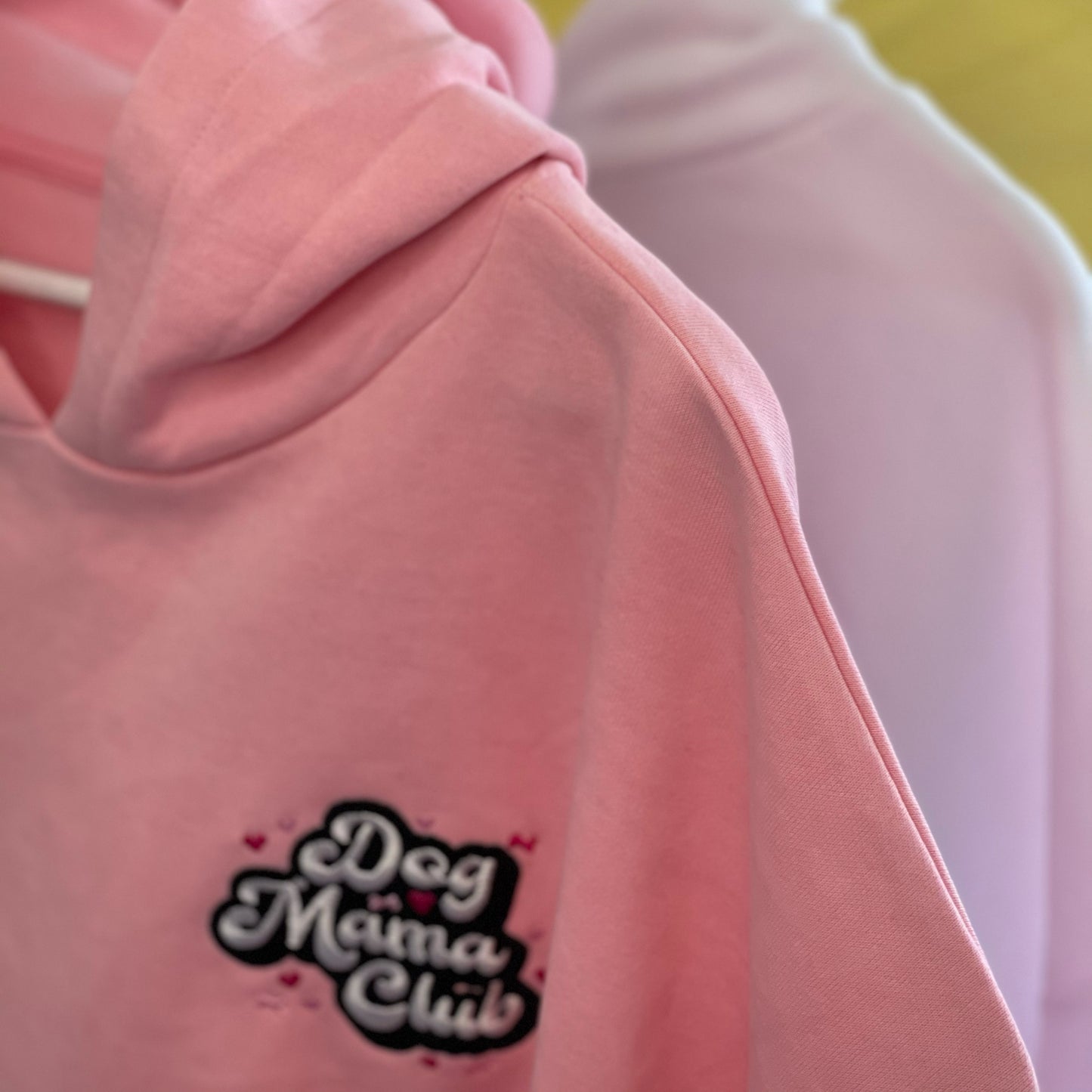 Embroidered Dog Mama Club Cropped Oversized Hoodie