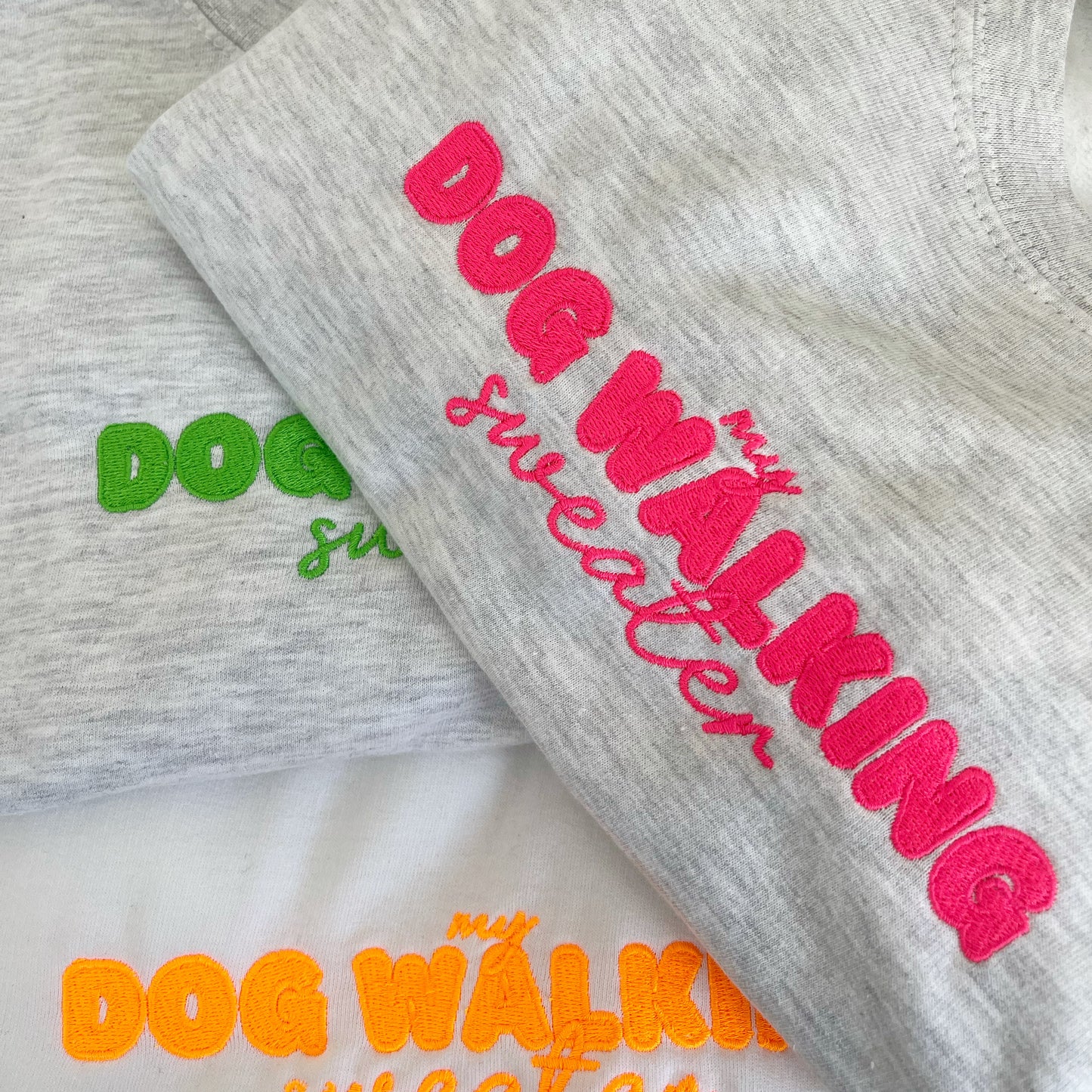 Embroidered My Dog Walking Sweater: Summer Edition