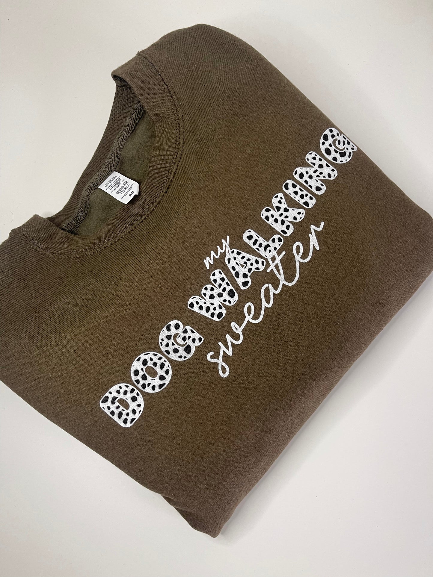 My Dog Walking Sweater Dalmatian, Khaki - Medium