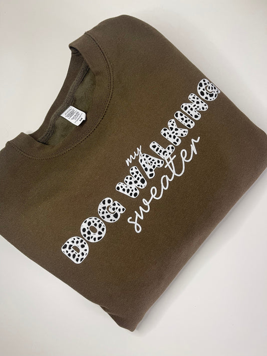 My Dog Walking Sweater Dalmatian, Khaki - Medium