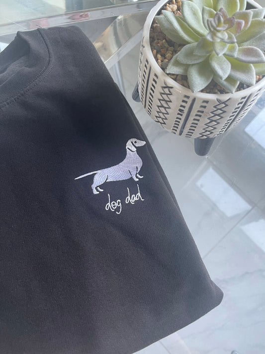 Embroidered Dog Dad Dachshund Sweatshirt