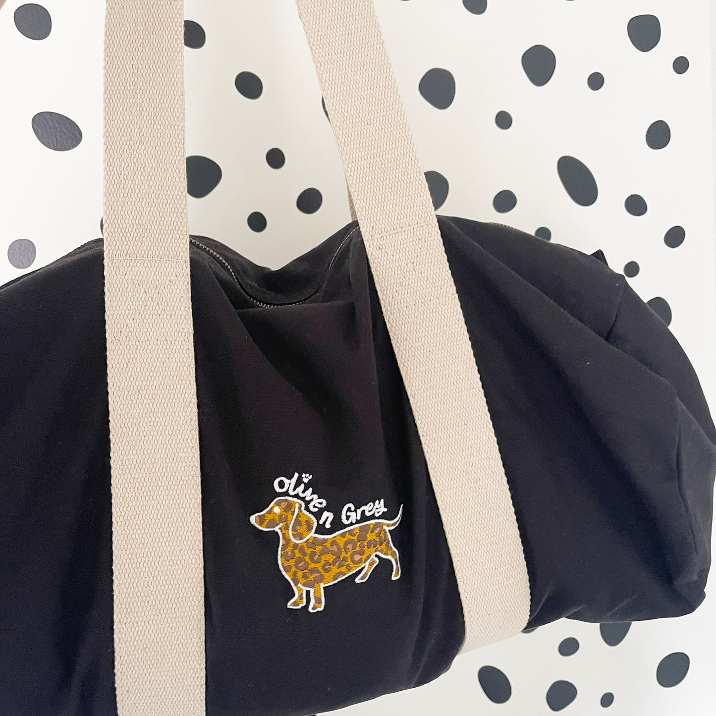 Olive n Grey Leopard Essentials Barrell Bag