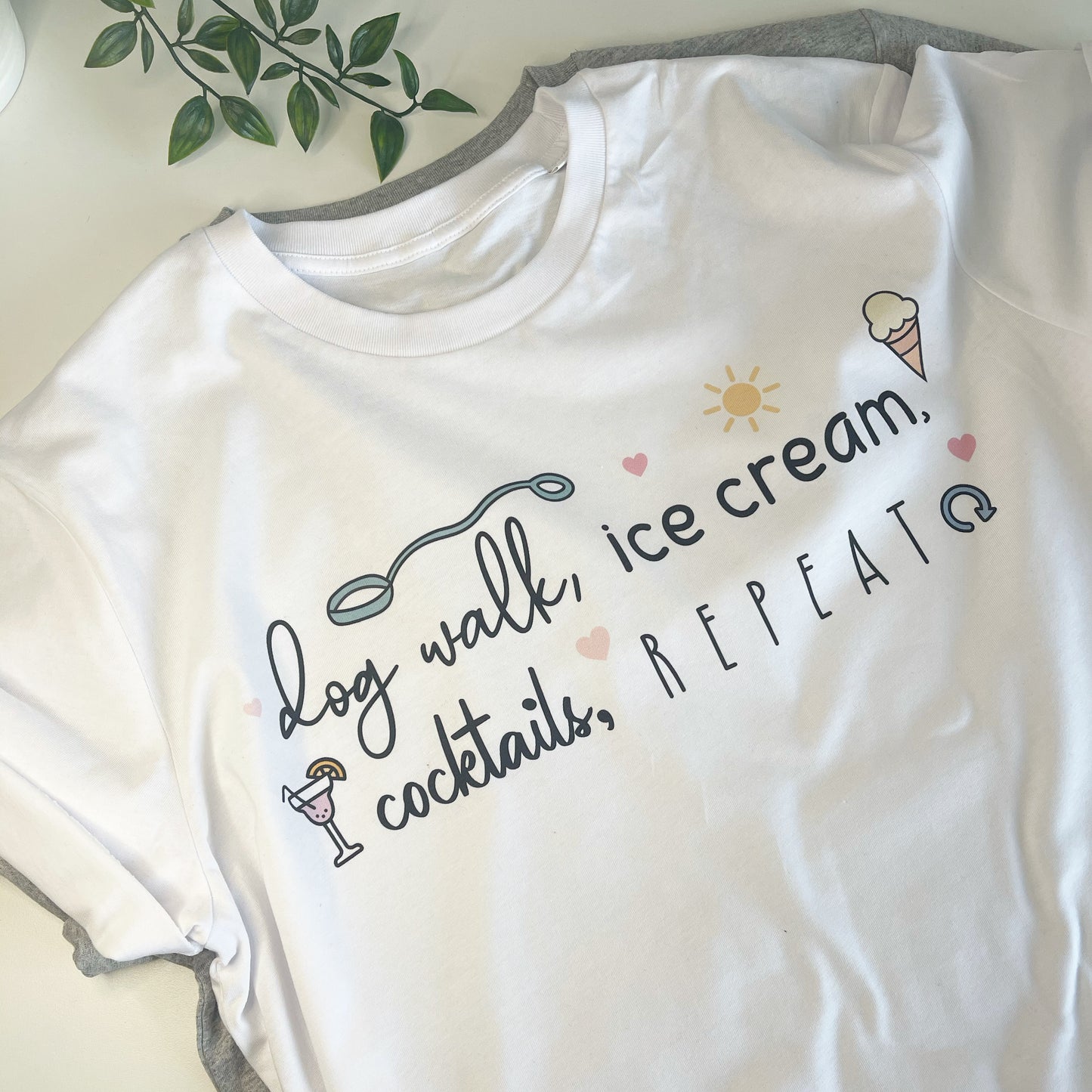 Dog Walk Ice Cream Cocktails Repeat T-Shirt
